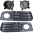 4-Piece Kit Front, Driver and Passenger Side Halogen Fog Light, With bulb(s), Includes (2) Fog Light Trim and (2) Fog Light