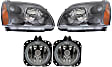 4-Piece Kit Driver and Passenger Side Halogen Headlight, With bulb(s), OE Replacement, Includes (2) Fog Light and (2) Headlight