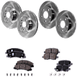 4-Wheel Set Front and Rear Brake Disc and Pad Kit, Plain Surface 5 Lugs Front-323.09 mm/Rear-270 mm Ceramic Pro-Line Series, Includes (4) Disc and (2) Pad Set