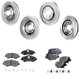 4-Wheel Set Front and Rear Brake Disc and Pad Kit, Plain Surface Front-329.95 mm/Rear-327.91 mm Pro-Line Series, Includes (2) Brake Pad Set and (4) Brake Disc