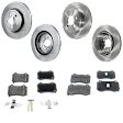 4-Wheel Set Front and Rear Brake Disc and Pad Kit, Plain Surface 5 Lugs Front-344.93 mm/Rear-320.04 mm Front-Semi-Metallic/Rear-Ceramic Pro-Line Series, Includes (2) Brake Pad Set and (4) Brake Disc
