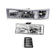 1995-2005 Chevrolet Astro - 3-Piece Kit Driver Side Halogen Headlight, Includes (1) Corner Light, (1) Headlight, and (1) Parking Light