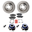 2-Wheel Set Front Wheel Hub, 5 Lugs, With Bearing, With Sensor, Includes (1) Brake Pad Set, (2) Wheel Hub and (2) Brake Disc
