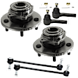 6-Piece Kit Front Suspension Kit, Includes (2) Wheel Hub, (2) Sway Bar Link and (2) Tie Rod End