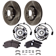 2-Wheel Set Front Brake Disc and Pad Kit, Plain Surface, includes (2) Brake Disc, (1) Brake Pad Set, and (2) Wheel Hub