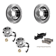 2-Wheel Set Front, Driver and Passenger Side Wheel Hub, AWD/4WD, Includes (2) Brake Disc, (1) Brake Pad Set, and (2) Wheel Hub