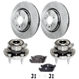 2-Wheel Set Front Wheel Hub, Includes (2) Brake Disc, (1) Brake Pad Set, and (2) Wheel Hub