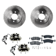 2-Wheel Set Front Wheel Hub,, 4WD, Includes (1) Brake Pad Set, (2) Wheel Hub and (2) Brake Disc