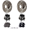 2-Wheel Set Front Wheel Hub, Includes (1) Brake Pad Set, (2) Wheel Hub and (2) Brake Disc