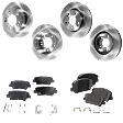 4-Wheel Set Front and Rear Brake Disc and Pad Kit, Plain Surface, 5 Lugs, Front-279.91 mm/Rear-261.87 mm, Organic, Pro-Line Series Includes (4) Brake Disc and (2) Brake Pad Set