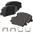 4-Wheel Set Front and Rear Brake Disc and Pad Kit, Plain Surface, 5 Lugs, Front-299.97 mm/Rear-261.87 mm, Organic, Pro-Line Series Includes (4) Brake Disc and (2) Brake Pad Set