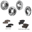 4-Wheel Set Front and Rear Brake Disc and Pad Kit, Plain Surface 6 Lugs Front-350.01 mm/Rear-320.04 mm Ceramic Pro-Line Series, Includes (4) Brake Disc and (2) Brake Pad Set