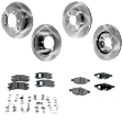 4-Wheel Set Front and Rear Brake Disc and Pad Kit, Plain Surface 5 Lugs Front-276.3 mm/Rear-261.87 mm Ceramic Pro-Line Series, Includes (4) Brake Disc and (2) Brake Pad Set
