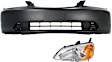 2-Piece Kit Driver Side Halogen Headlight, With bulb(s), OE Replacement, Includes (1) Bumper Cover and (1) Headlight