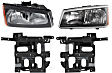4-Piece Kit Driver and Passenger Side Halogen Headlight, With bulb(s), OE Replacement, Includes (2) Headlight and (2) Headlight Bracket