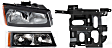 2005 Chevrolet Silverado 3500 - 3-Piece Kit Passenger Side Halogen Headlight, With bulb(s), OE Replacement,  Includes (1) Headlight, (1) Headlight Bracket, and (1) Turn Signal Light