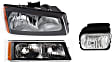 3-Piece Kit Passenger Side Halogen Headlight, With bulb(s), OE Replacement, Includes (1) Fog Light, (1) Headlight and (1) Turn Signal Light