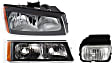 3-Piece Kit Passenger Side Halogen Headlight, With bulb(s), OE Replacement, Includes (1) Fog Light, (1) Headlight and (1) Turn Signal Light