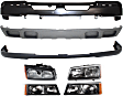 7-Piece Kit, Front Bumper, Paint to Match, Includes (1) Bumper, (1) Bumper Cover, (2) Headlight, (2) Turn Signal Light, and (1) Valance