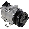 3-Piece Kit A/C Compressor with A/C Condenser, and A/C Service Kit (A/C Accumulator, A/C Orifice Tube, and A/C O-Ring and Gasket Seal Kit), 6-Groove Pulley