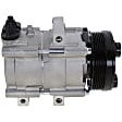 3-Piece Kit A/C Compressor with A/C Condenser, and A/C Service Kit (A/C Accumulator, A/C Orifice Tube, and A/C O-Ring and Gasket Seal Kit), 6-Groove Pulley