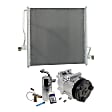 3-Piece Kit A/C Compressor, 6-Groove Pulley, includes A/C Condenser, and A/C Service Kit (A/C Accumulator, A/C Orifice Tube, and A/C O-Ring and Gasket Seal Kit)