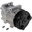 3-Piece Kit A/C Compressor with A/C Condenser, and A/C Service Kit (A/C Accumulator, A/C Orifice Tube, and A/C O-Ring and Gasket Seal Kit), 6-Groove Pulley
