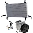 3-Piece Kit A/C Compressor Kit, With Clutch, 6-Groove Pulley, Includes (1) A/C Compressor, (1) A/C Condenser and (1) A/C Service Kit