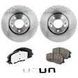 2-Wheel Set Brake Disc and Pad Kit, Plain Surface 303.02 mm, Includes (1) Brake Pad Set and (2) Brake Disc