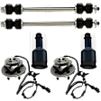 6-Piece Kit Front Suspension Kit, Includes (2) Ball Joint, (2) Sway Bar Link, and (2) Wheel Hub