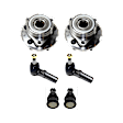 6-Piece Kit Front, Driver or Passenger Side Suspension Kit, Includes (2) Ball Joint, (2) Tie Rod End, and (2) Wheel Hub