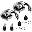 6-Piece Kit Front, Driver or Passenger Side Suspension Kit, Includes (4) Ball Joint and (2) Wheel Hub