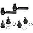 6-Piece Kit Front, Driver or Passenger Side Suspension Kit, Includes (4) Ball Joint and (2) Tie Rod End