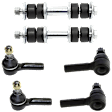 6-Piece Kit Front, Driver and Passenger Side Suspension Kit, Includes (4) Tie Rod End and (2) Sway Bar Link