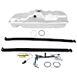 4-Piece Kit Galvanized Steel Fuel Tank, 25 gallons / 95 liters Includes (1) Fuel Pump, (1) Fuel Sending Unit, (1) Fuel Tank, and (1) Fuel Tank Strap