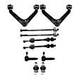 10-Piece Kit Front, Driver and Passenger Side, Upper Control Arm, Includes (2) Control Arm, (2) Ball Joint, (4) Tie Rod End and (2) Sway Bar Link