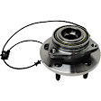 2-Wheel Set Front, Driver and Passenger Side Wheel Hub, 5 Lugs, With Bearing, With Sensor, Includes (2) Wheel Hub, (4) Sway Bar Link and (2) Tie Rod End