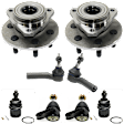 2-Wheel Set Front Wheel Hub, 6 Lugs, With Bearing, 4WD, Includes (4) Ball Joint, (2) Tie Rod End and (2) Wheel Hub