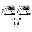 2-Wheel Set Front, Driver and Passenger Side Wheel Hub, 8 Lugs, With Bearing, With Sensor, RWD, Includes (4) Ball Joint, (2) Sway Bar Link and (2) Wheel Hub