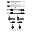 10-Piece Kit Front, Driver and Passenger Side, Upper and Lower Ball Joint, includes (4) Ball Joint, (2) Sway Bar Link, and (4) Tie Rod End