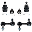 6-Piece Kit Front, Driver and Passenger Side, Upper and Lower Ball Joint, includes (4) Ball Joint and (2) Sway Bar Link
