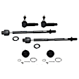 6-Piece Kit Front, Driver and Passenger Side, Inner and Outer Tie Rod End, Includes (4) Tie Rod End and (2) Ball Joint