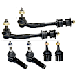 6-Piece Kit Front Sway Bar Link, Includes (2) Ball Joint, (2) Sway Bar Link, and (2) Tie Rod End