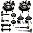 12-Piece Kit Front Suspension Kit, Includes (4) Ball Joint, (4) Tie Rod End, (2) Tie Rod Adjusting Sleeve and (2) Wheel Hub