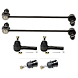 6-Piece Kit Front Sway Bar Link, Includes (2) Ball Joint, (2) Sway Bar Link, and (2) Tie Rod End