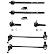 6-Piece Kit Front, Driver and Passenger Side, Inner and Outer Tie Rod End, Includes (4) Tie Rod End and (2) Sway Bar Link
