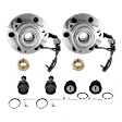 2-Wheel Set Front, Driver and Passenger Side Wheel Hub, 6 Lugs, With Bearing, With Sensor, AWD/4WD, Includes (4) Ball Joint and (2) Wheel Hub