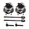 2007 Pontiac G6 - 6-Piece Kit Front, Driver and Passenger Side Wheel Hub, 4-Wheel ABS, Turbocharged, 5 Lugs, With Bearing, With Sensor,  Includes (4) Tie Rod End and (2) Wheel Hub