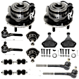 12-Piece Kit Front Suspension Kit, Includes (4) Ball Joint, (4) Tie Rod End, (2) Sway Bar Link and (2) Wheel Hub