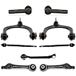10-Piece Kit Front, Driver and Passenger Side, Lower, Forward a Control Arm, RWD, Includes (4) Control Arm and (2) Tie Rod End